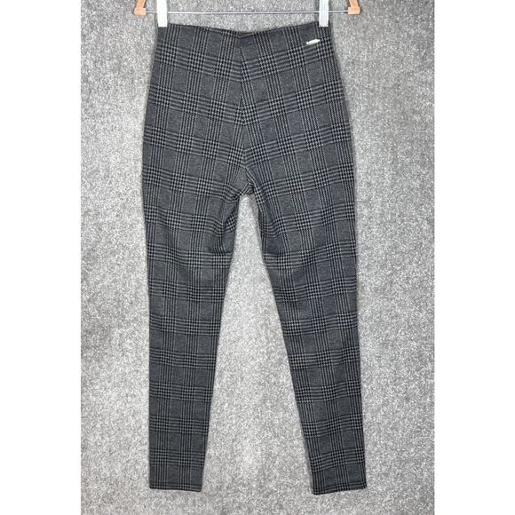 Tahari Pull On Skinny Leg Pants Womens Size Small Stretch Gray Black Houndstooth - Picture 2 of 9